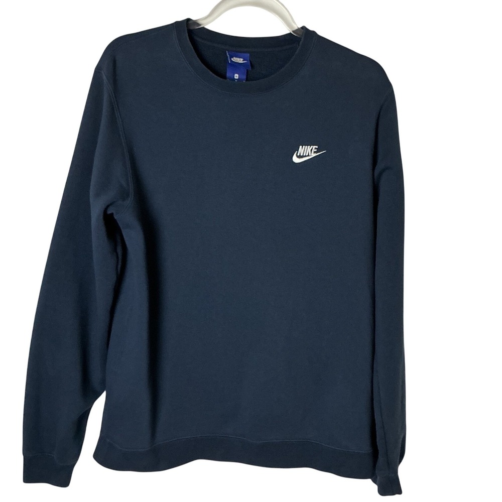 Nike Crewneck Sweatshirt Mens M Navy Blue Fleece Pullover 804340-451